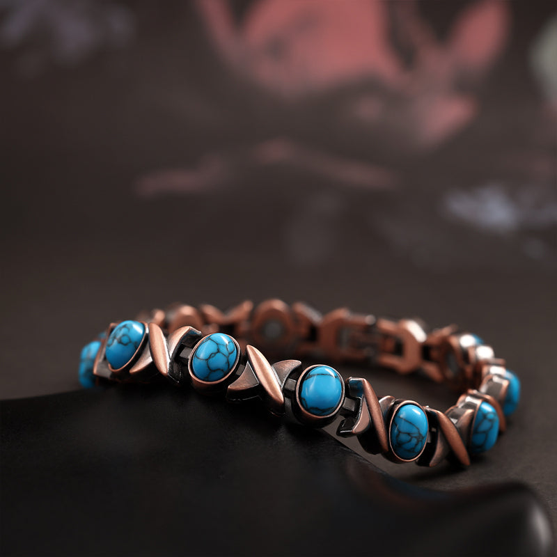 🌹 50% RABATT NU! 🌹Antikt kopparfärgat magnetiskt stenarmband