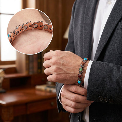 🌹 50% RABATT NU! 🌹Antikt kopparfärgat magnetiskt stenarmband