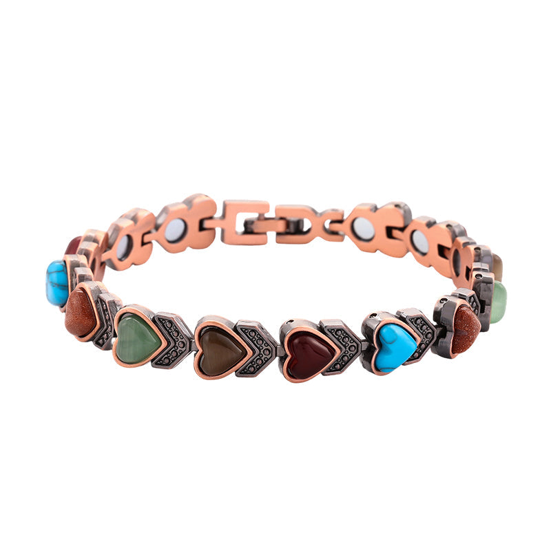🌹 50% RABATT NU! 🌹Antikt kopparfärgat magnetiskt stenarmband