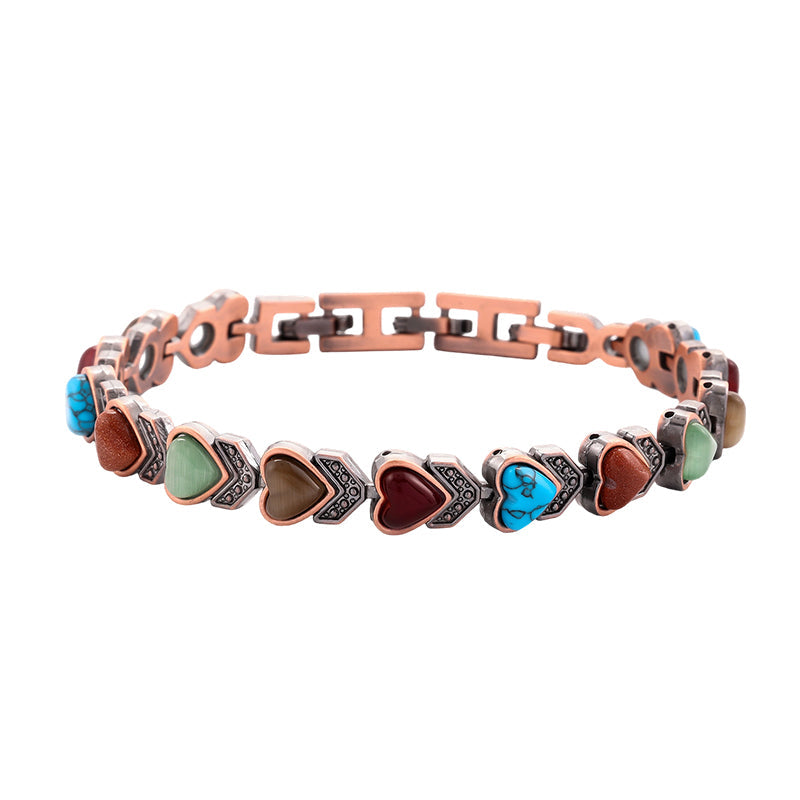 🌹 50% RABATT NU! 🌹Antikt kopparfärgat magnetiskt stenarmband