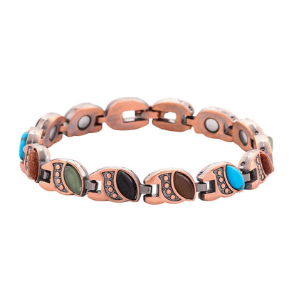 🌹 50% RABATT NU! 🌹Antikt kopparfärgat magnetiskt stenarmband