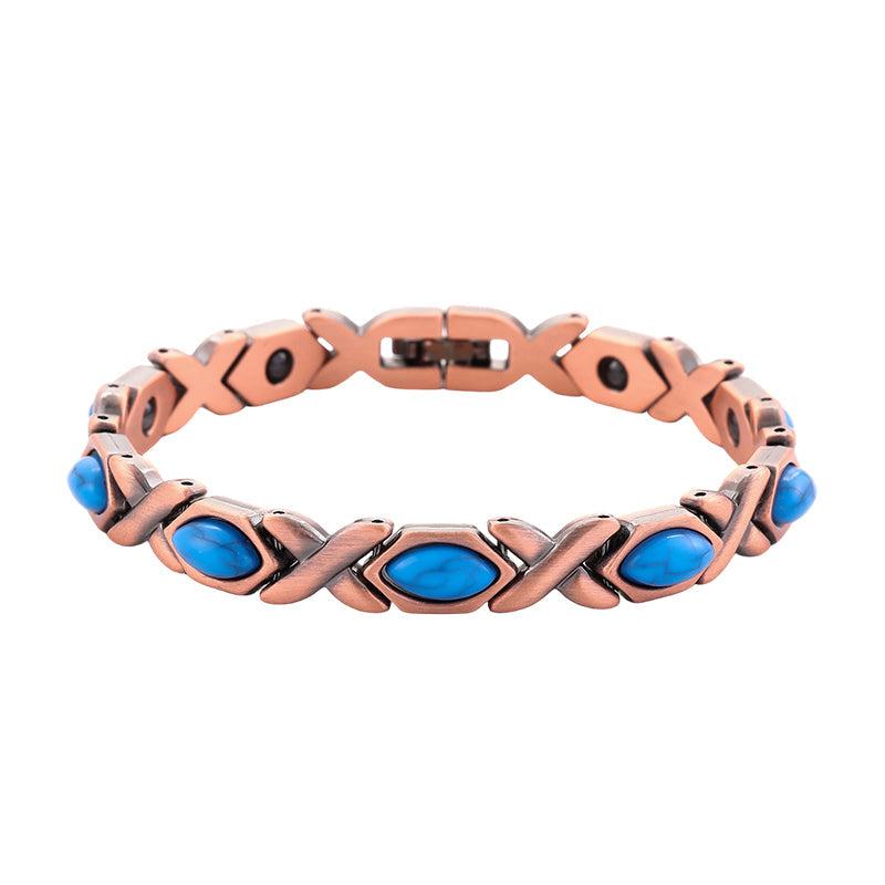 🌹 50% RABATT NU! 🌹Antikt kopparfärgat magnetiskt stenarmband