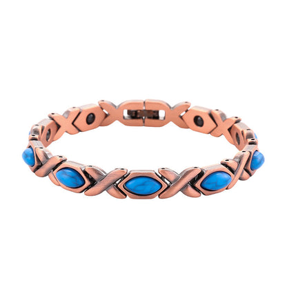🌹 50% RABATT NU! 🌹Antikt kopparfärgat magnetiskt stenarmband
