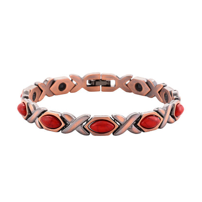 🌹 50% RABATT NU! 🌹Antikt kopparfärgat magnetiskt stenarmband