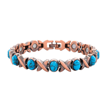 🌹 50% RABATT NU! 🌹Antikt kopparfärgat magnetiskt stenarmband