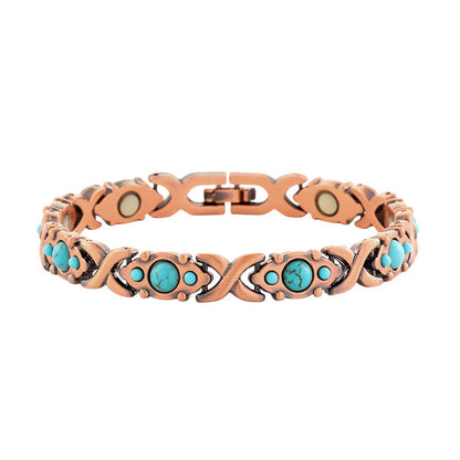 🌹 50% RABATT NU! 🌹Antikt kopparfärgat magnetiskt stenarmband
