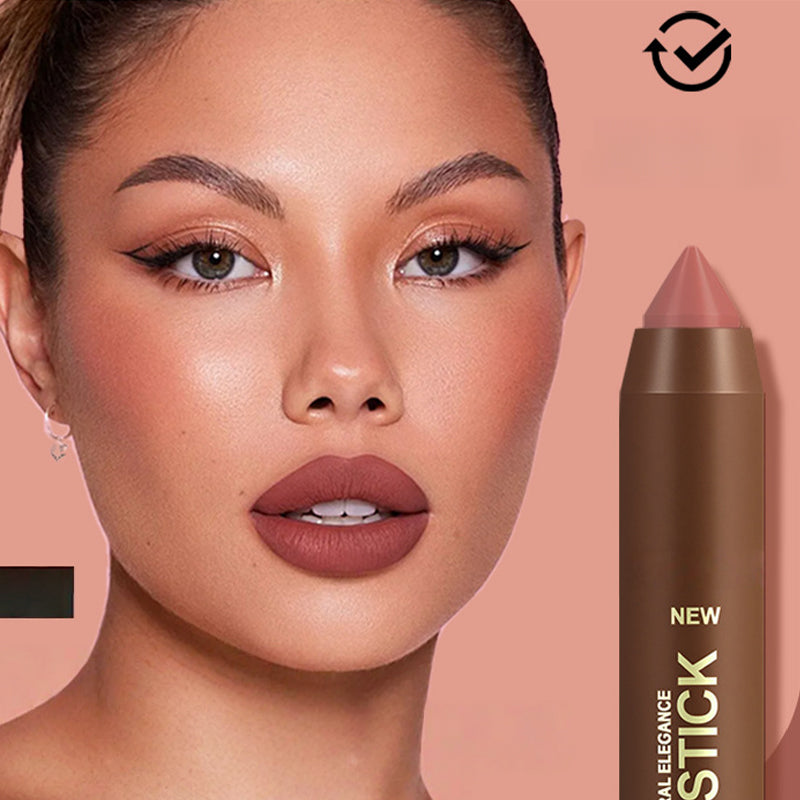 💄 50% RABATT! Långvarig Matt Läppkrita för Kvinnor | 2-i-1 Konturpenna & Läppstift | Fuktgivande & Icke-Uttorkande | Precisions Triangulär Spets | 6 Färger ✨