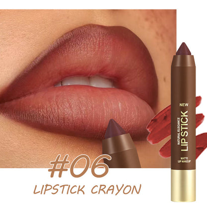 💄 50% RABATT! Långvarig Matt Läppkrita för Kvinnor | 2-i-1 Konturpenna & Läppstift | Fuktgivande & Icke-Uttorkande | Precisions Triangulär Spets | 6 Färger ✨