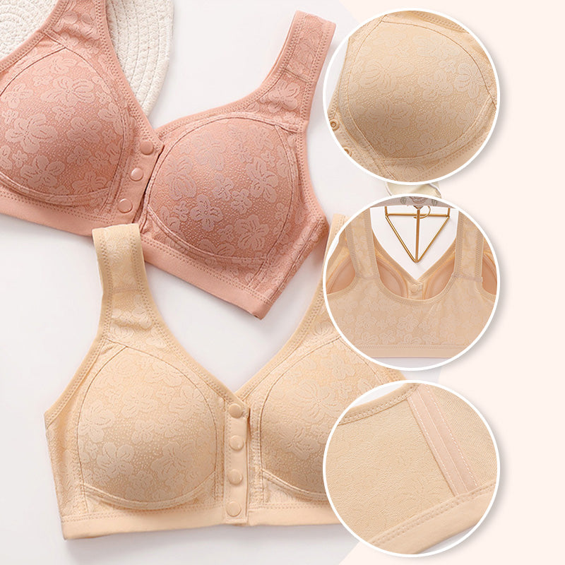 👙 50% RABATT NU! Extremt bekväma damunderkläder med knappstängning framtill – 3D‑lyftande, bygelfri & andningsbar – komfort hela dagen ✨💖