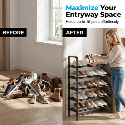 👟 50% RABATT NU! 🏠 Multilager Skoförvaringshylla – Hög Kapacitet & Stabil – Snabb Montering Utan Verktyg – Perfekt för Hall, Sovrum & Garage ✨