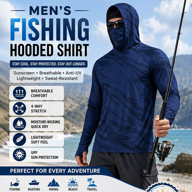 Herr 5-pack UV-skydd Hooded Solskjortor