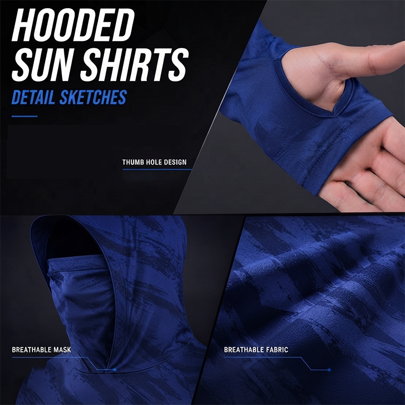Herr 5-pack UV-skydd Hooded Solskjortor
