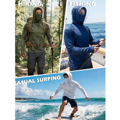 Herr 5-pack UV-skydd Hooded Solskjortor