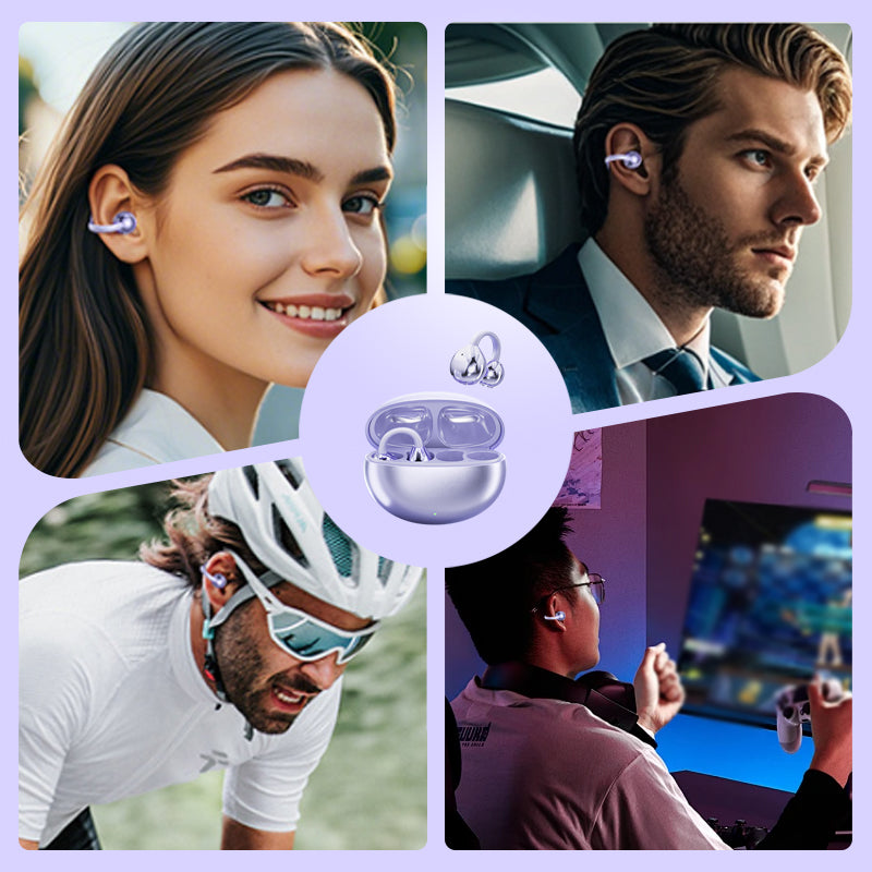 🔥Bluetooth 5.4 Clip-On Open Ear-öronsnäckor med brusreducering