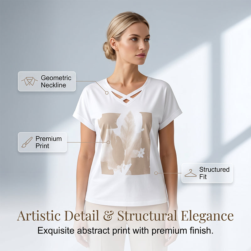 👗 50% RABATT NU! 🌿 Casual Tvådelat Set för Dam – V-ringad T-shirt & Croppad Byxa – Avslappnad Passform & Premium Hudvänligt Tyg – Perfekt för Vardag & Semester ☀️
