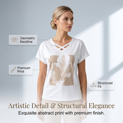 👗 50% RABATT NU! 🌿 Casual Tvådelat Set för Dam – V-ringad T-shirt & Croppad Byxa – Avslappnad Passform & Premium Hudvänligt Tyg – Perfekt för Vardag & Semester ☀️