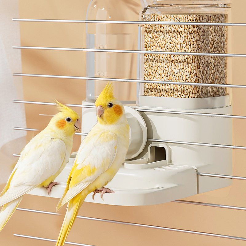 🐦 50% RABATT NU! 💧 2-i-1 Automatisk Fågelmatare & Vattendispenser för Bur – Utrymmesbesparande & Justerbar – Gravitationsmatad & Lättövervakad 🐤