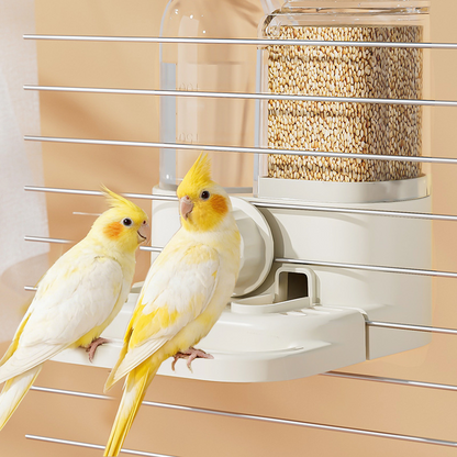 🐦 50% RABATT NU! 💧 2-i-1 Automatisk Fågelmatare & Vattendispenser för Bur – Utrymmesbesparande & Justerbar – Gravitationsmatad & Lättövervakad 🐤