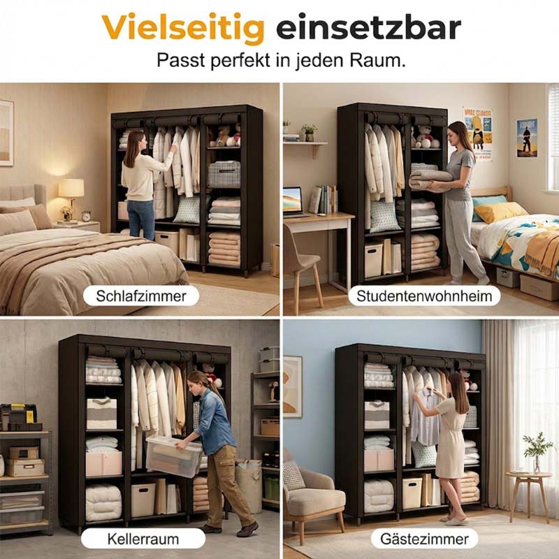 ⏰【Begränsat Erbjudande – 50% Rabatt!】👔 Lättmonterat Klädskåp i Nonwoven-tyg