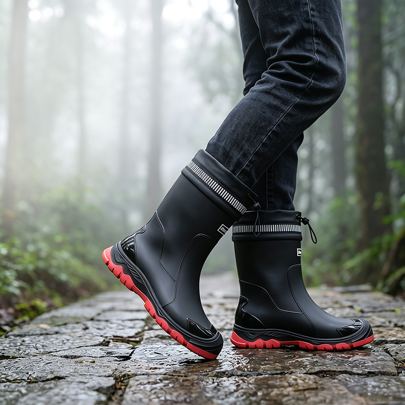 🌧️ 50% RABATT NU! 👢 Unisex Mid-Calf Waterproof Rain Boots – Hållbara & Halksäkra – Perfekt för Regniga Dagar & Utomhusäventyr – Lätta att Rengöra 💧