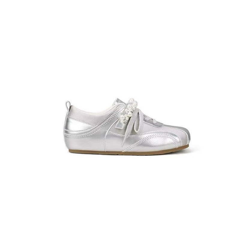 ⏳Begränsad tid 50% rabatt⏰Damretro tyska träningsskor med pärlband och spets👟