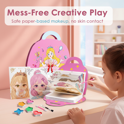 👑 50% RABATT NU! 🎨 Prinsess Papper Smink Kreativt Kit – Sminklek Utan Röra – Allt-i-ett Set med Klistermärken & Diamantmålning – Perfekt för Kreativa Barn 🖍️