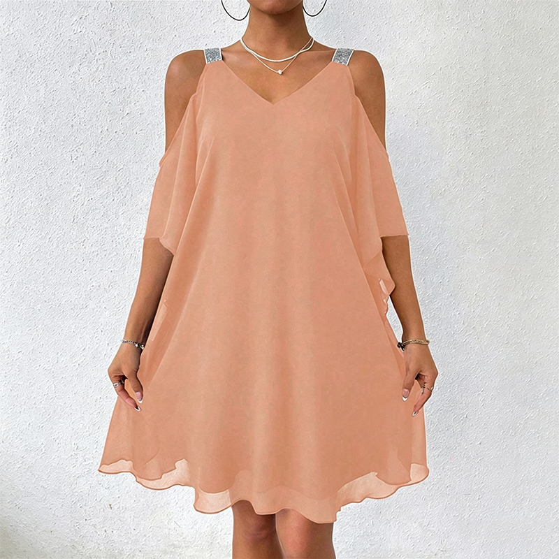 ✨ Elegant V-ringad damklänning – vackert fall, feminin stil och perfekt för sommaren