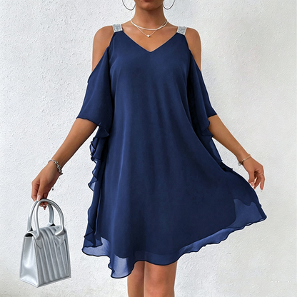 ✨ Elegant V-ringad damklänning – vackert fall, feminin stil och perfekt för sommaren
