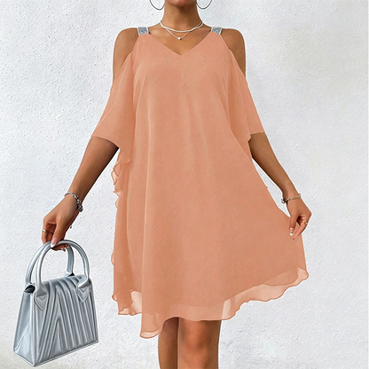 ✨ Elegant V-ringad damklänning – vackert fall, feminin stil och perfekt för sommaren