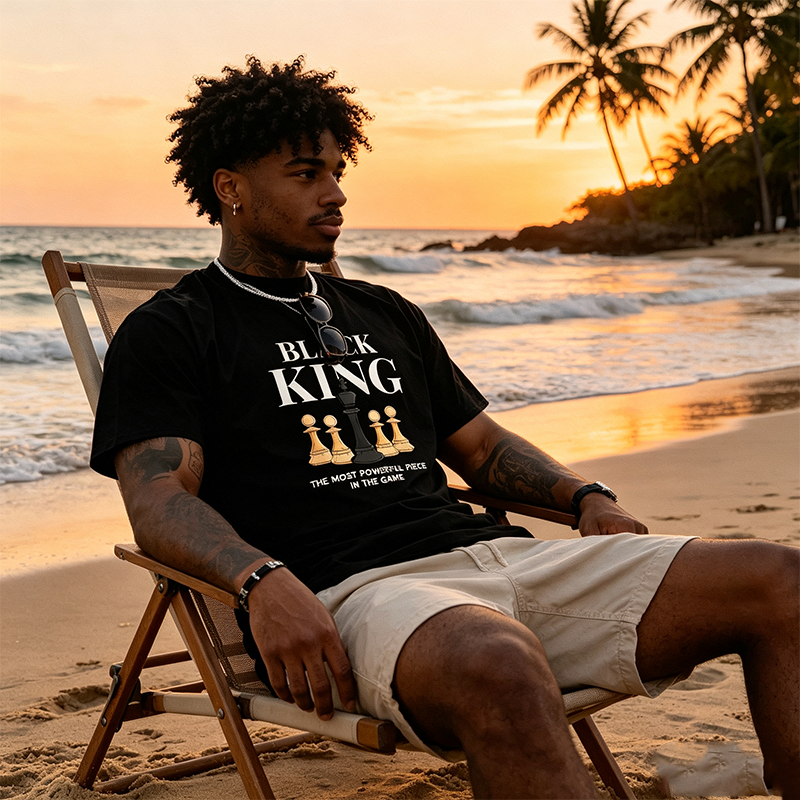 👕📏 BEGRÄNSAD TID 50% RABATT! ♟️ Herr Plus Size Schack Slogan T-shirt – Djukt tryck & avslappnad passform – Bär ditt spel med stolthet.