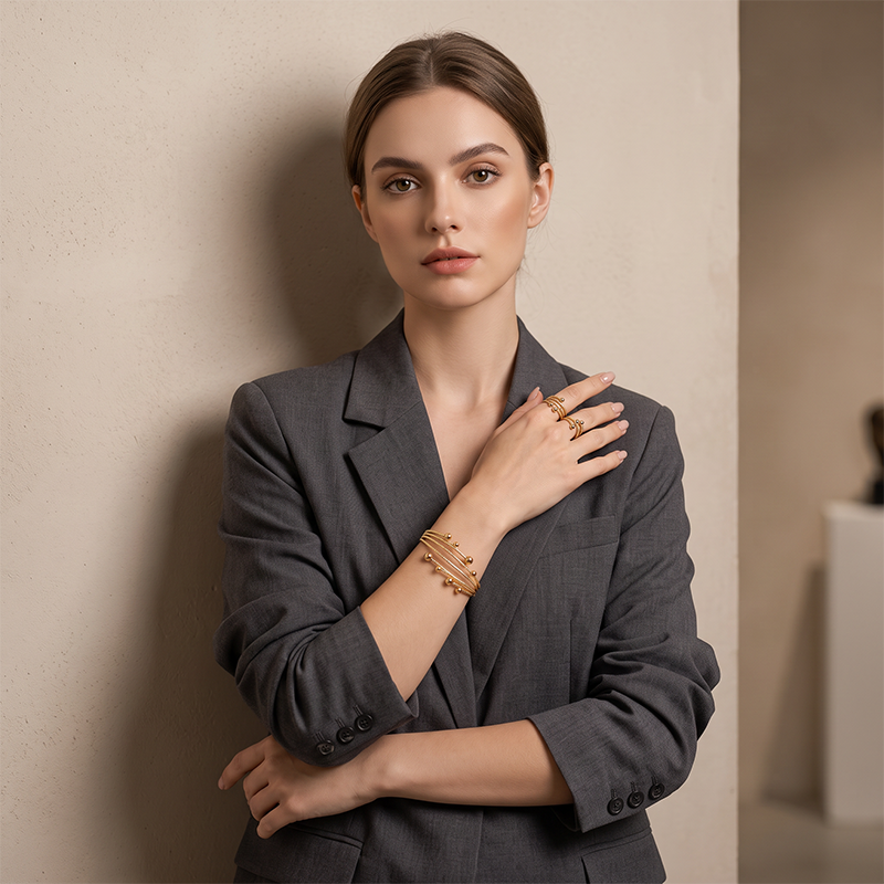 💎 50% RABATT NU! 💍 Sparkle Wrap-armbandsset för Damer – Glittrande Ring & Armband – Perfekt för Vardag & Fest – Justerbart & Bekvämt 🌟