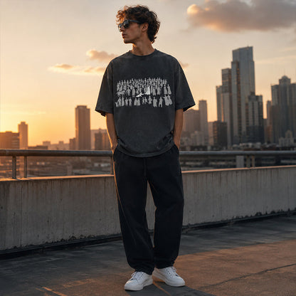 Herr Vintage Tvättad Grafisk T-shirt Christian Streetwear