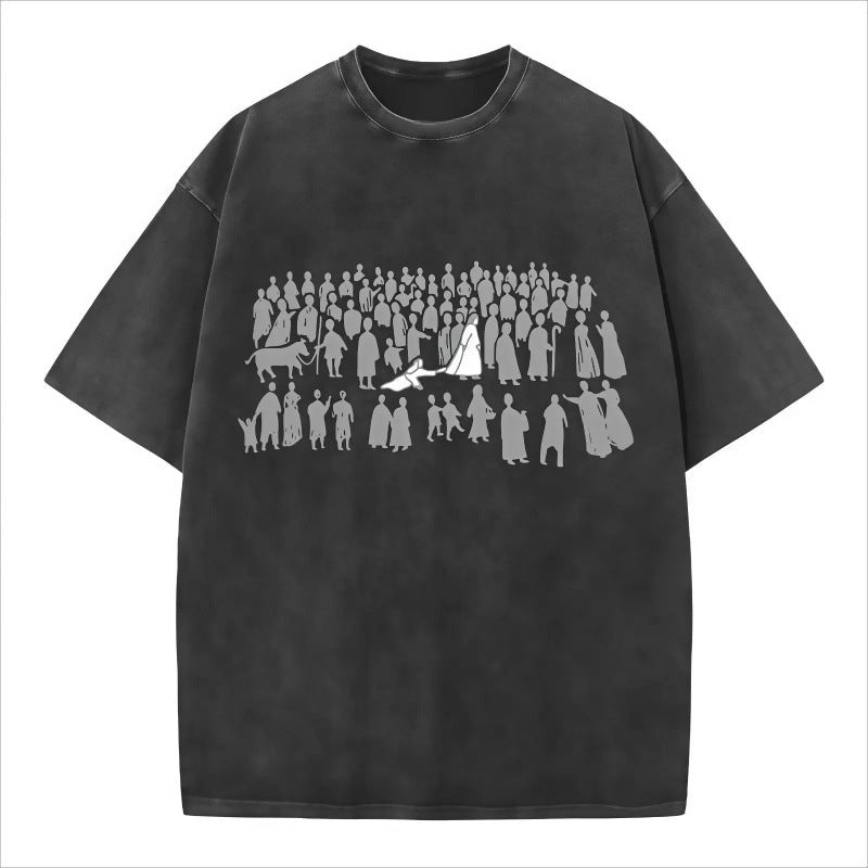 Herr Vintage Tvättad Grafisk T-shirt Christian Streetwear