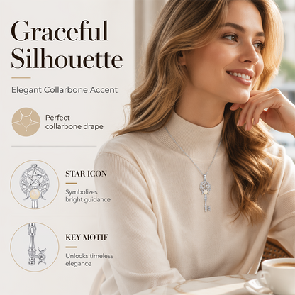 Halsband med nyckel i lysande opal
