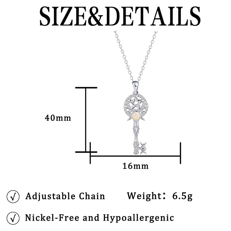 Halsband med nyckel i lysande opal