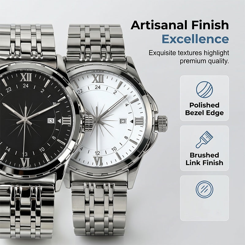 ⌚ 50 % RABATT NU! 👔 Klassisk herr elegant kvartsur – rostfritt stål, mineralglas & tidlös affärsestetik ✨
