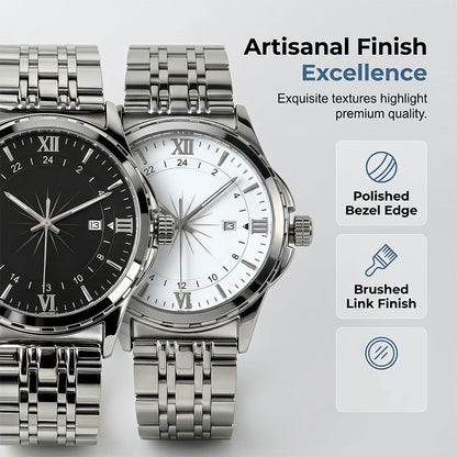 ⌚ 50 % RABATT NU! 👔 Klassisk herr elegant kvartsur – rostfritt stål, mineralglas & tidlös affärsestetik ✨