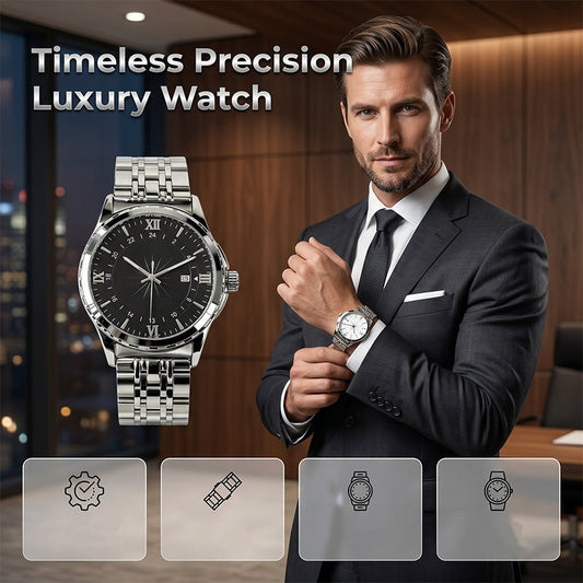 ⌚ 50 % RABATT NU! 👔 Klassisk herr elegant kvartsur – rostfritt stål, mineralglas & tidlös affärsestetik ✨