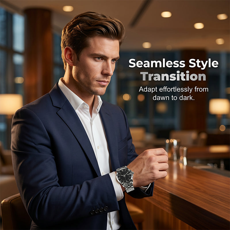 ⌚ 50 % RABATT NU! 👔 Klassisk herr elegant kvartsur – rostfritt stål, mineralglas & tidlös affärsestetik ✨