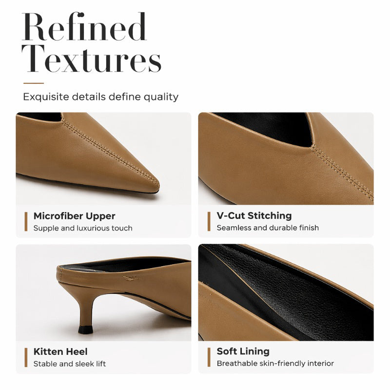 👡 50% RABATT! 🌸 Dameleganta spetsiga mules med V-ringning – Fina, luftiga & stilfulla – Perfekta för vardag, kontor & speciella tillfällen ✨