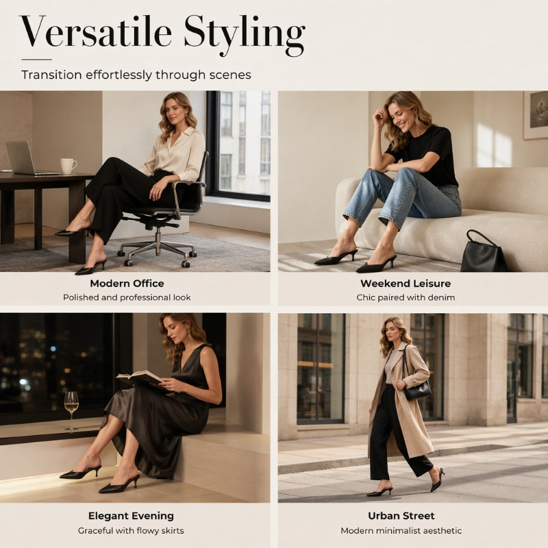 👡 50% RABATT! 🌸 Dameleganta spetsiga mules med V-ringning – Fina, luftiga & stilfulla – Perfekta för vardag, kontor & speciella tillfällen ✨