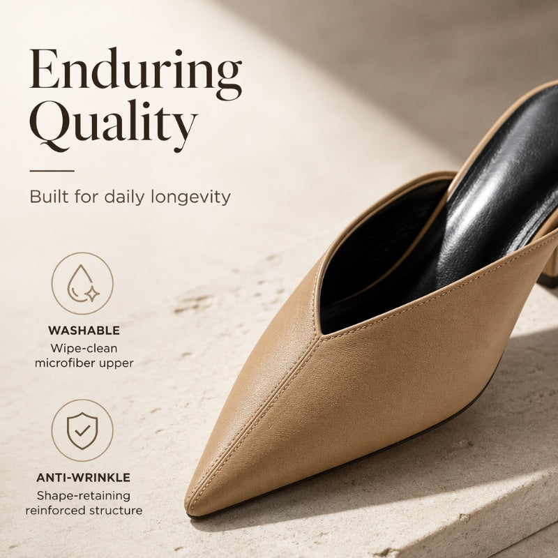 👡 50% RABATT! 🌸 Dameleganta spetsiga mules med V-ringning – Fina, luftiga & stilfulla – Perfekta för vardag, kontor & speciella tillfällen ✨