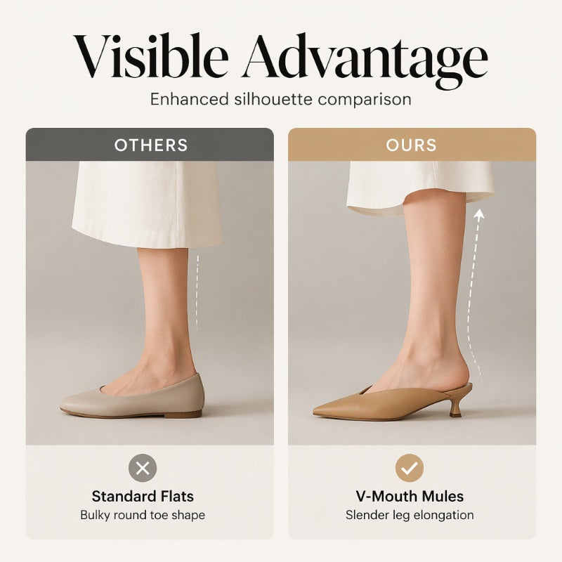 👡 50% RABATT! 🌸 Dameleganta spetsiga mules med V-ringning – Fina, luftiga & stilfulla – Perfekta för vardag, kontor & speciella tillfällen ✨