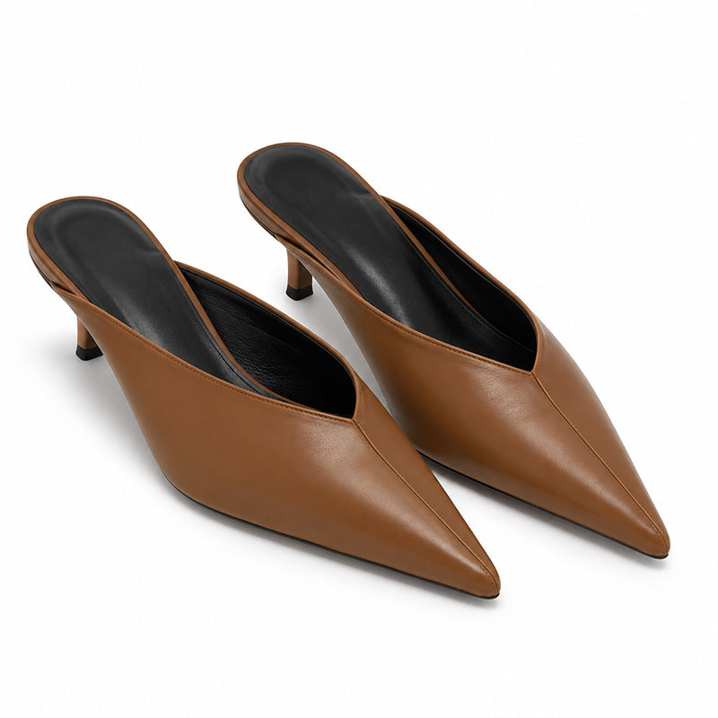 👡 50% RABATT! 🌸 Dameleganta spetsiga mules med V-ringning – Fina, luftiga & stilfulla – Perfekta för vardag, kontor & speciella tillfällen ✨