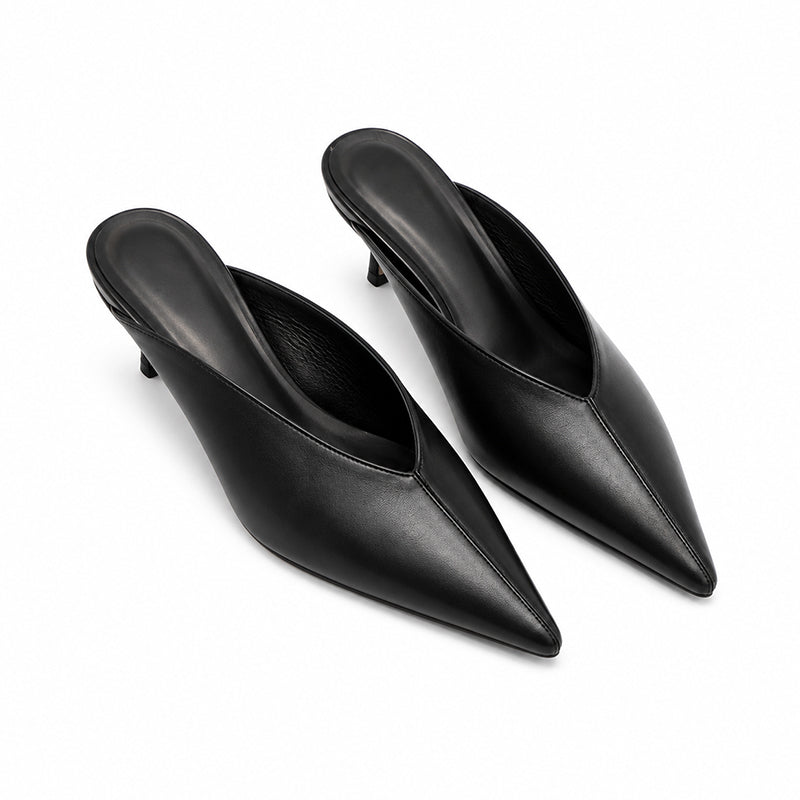 👡 50% RABATT! 🌸 Dameleganta spetsiga mules med V-ringning – Fina, luftiga & stilfulla – Perfekta för vardag, kontor & speciella tillfällen ✨
