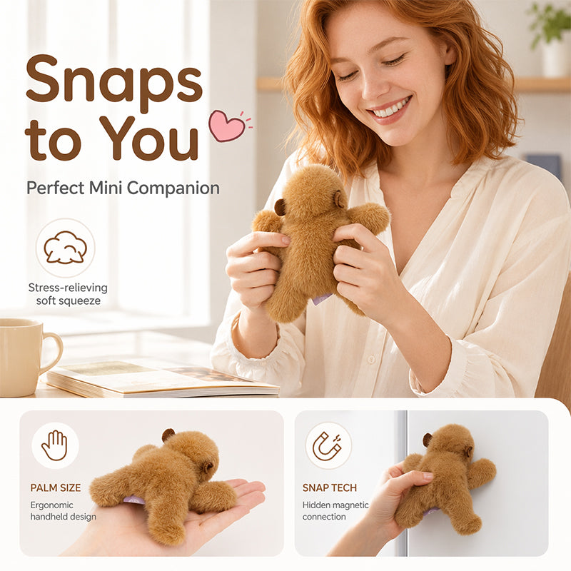 🧸 50% RABATT NU! Söt plysch kylskåpsmagnet docka – mjuk minksammet, dold magnet & perfekt för kylskåp, datorer, väskor – även bilen! 🐻🚗✨