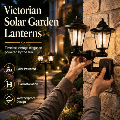 💡 50% RABATT! 🏡 Retro Soldriven Trädgårdslampa med Dubbelt Hexagonalt Huvud – Vintage design, soldriven & väderbeständig – Perfekt för trädgårdar, uppfarter & terrasser 🌙
