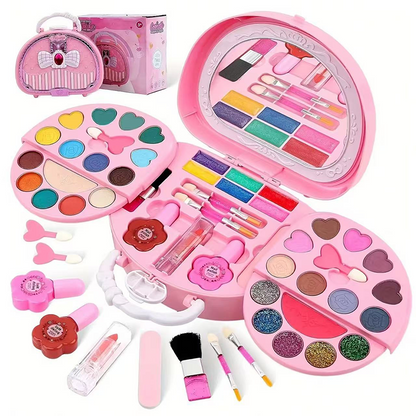 ✨50% RABATT NU! !✨Tvättbar Sminkleksaksset för Barn med Bärbar Rosa Handväska