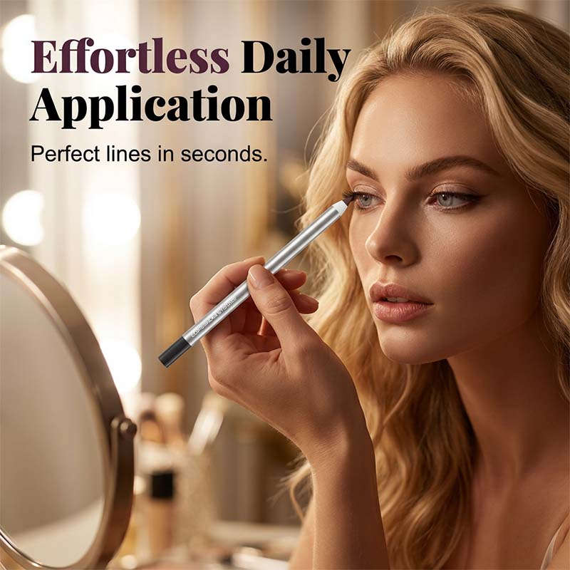 Vattentåt Gel Eyeliner Penna 💧 Krämig Gel, Sitter Kvar – Från Vattenlinje till Wing, Perfektion som Varar ✨