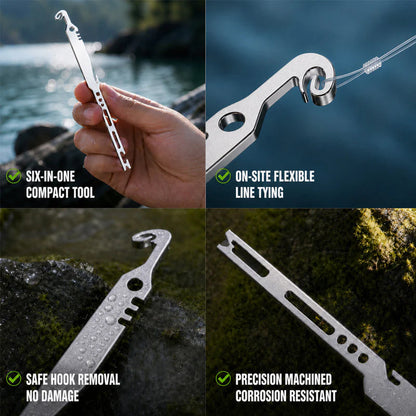 🎣 50 % RABATT NU! 🔥 6-i-1 Multifunktionsverktyg i Rostfritt Stål – Perfekt för Sportfiske & Uteliv 🐟
